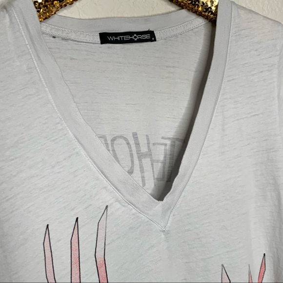 WHITEHORSE Was Here Claw Scratch V Neck Tee Shirt - Picture 3 of 7